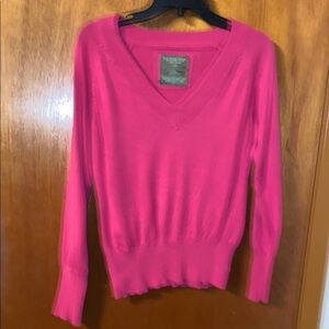 Women's Pink V-Neck Sweater